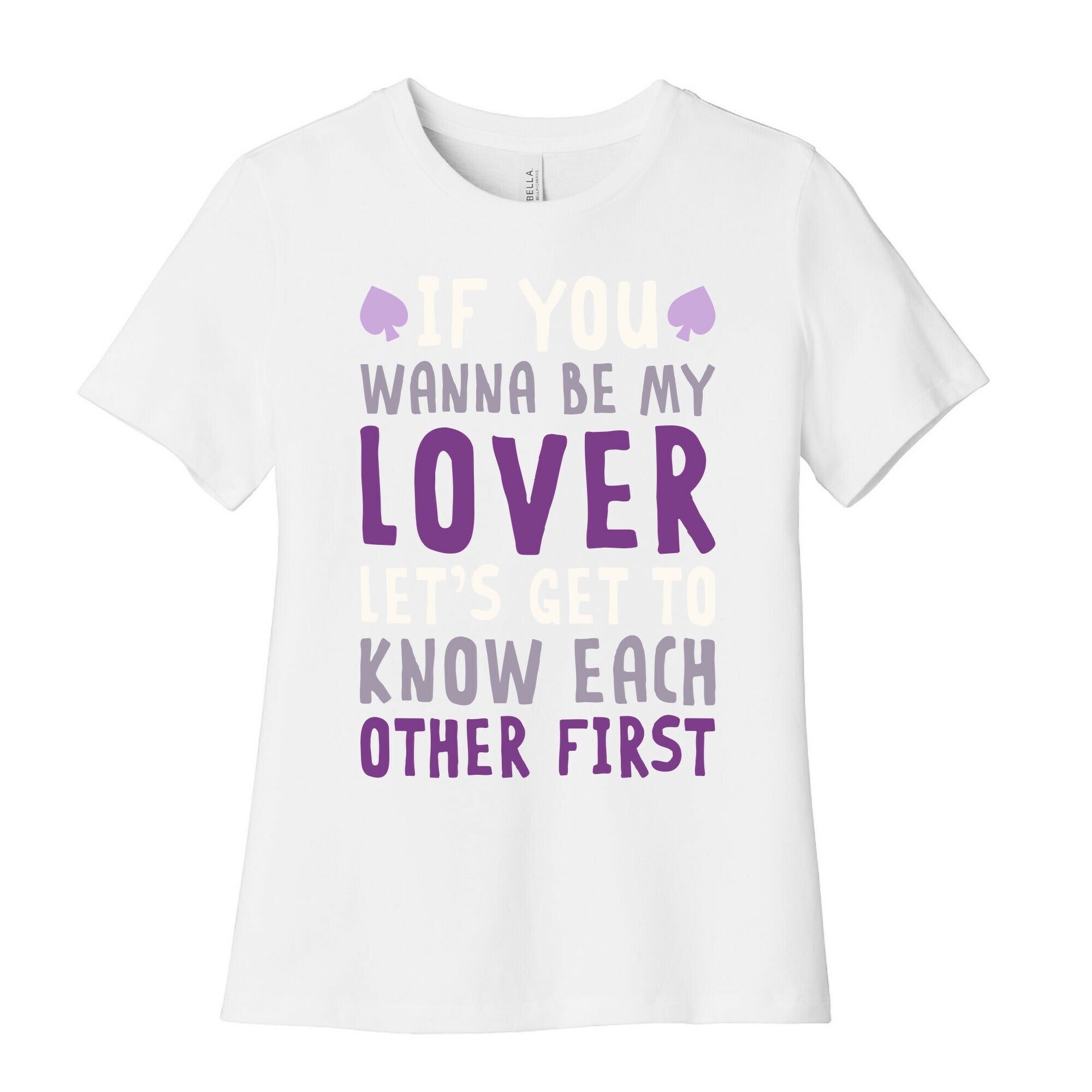 If You Wanna Be My Lover, Let's Get To Know Each Other First Women's Cotton Tee